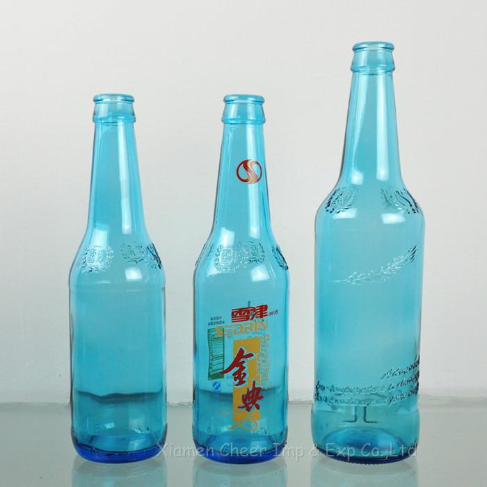 light blue beer bottle